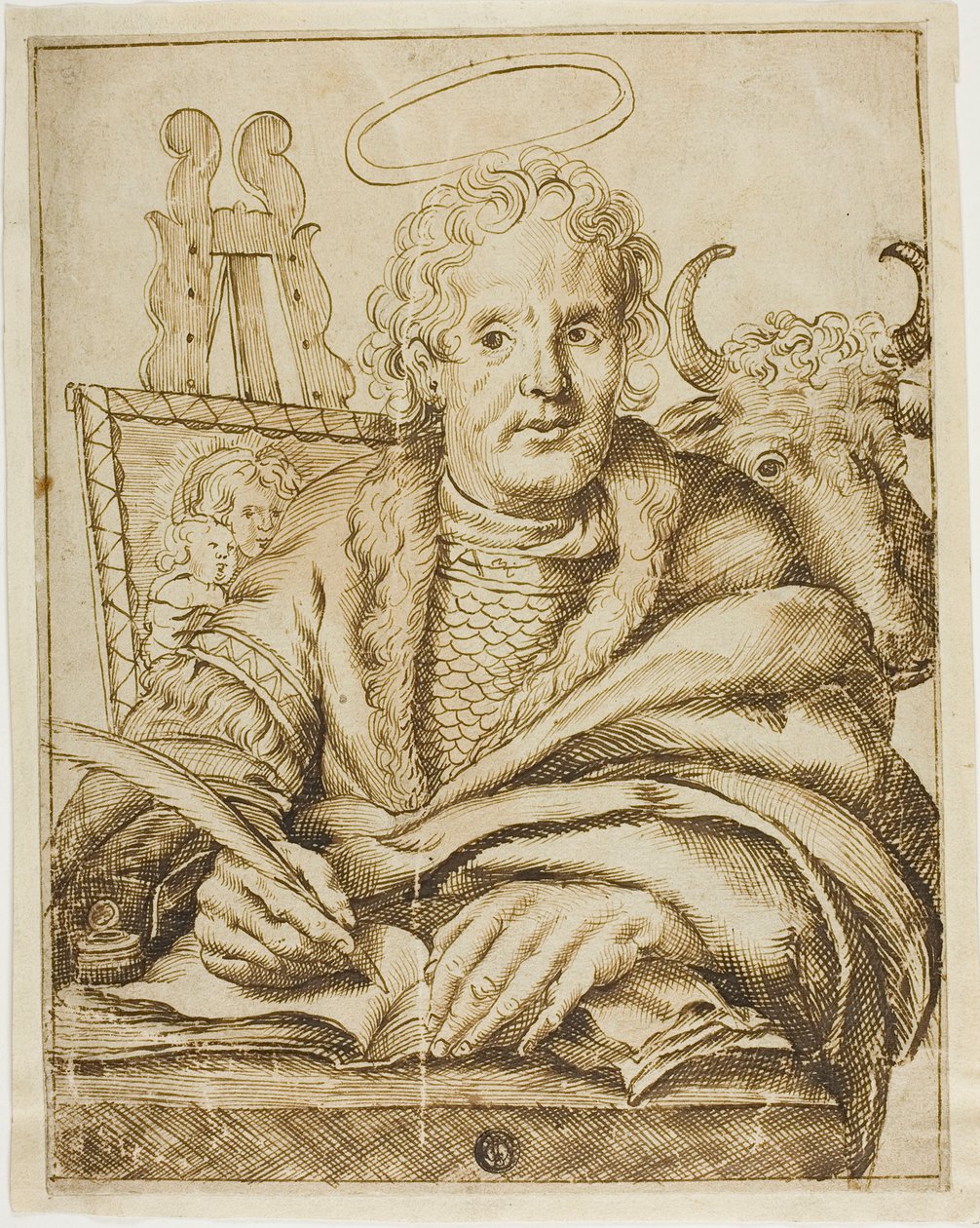 Sint Lucas door Cornelis Visscher