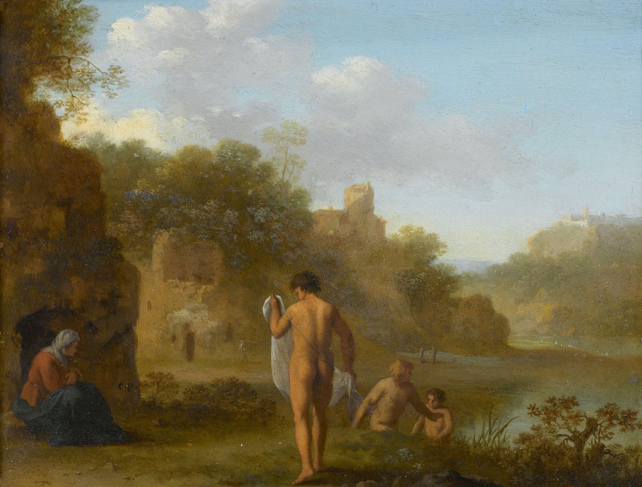 Baden mannen door Cornelis van Poelenburch