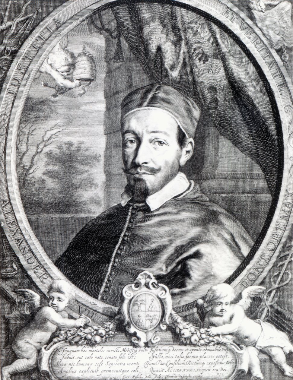 Paus Alexander VII, gepubliceerd door Clement de Jonghe door Cornelis Visscher