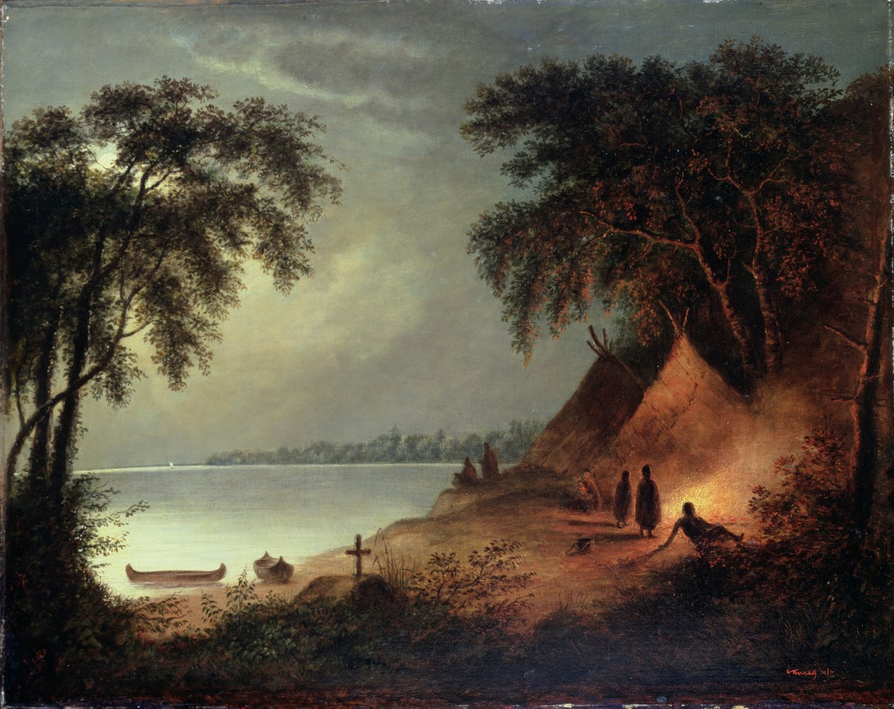 Indiase begrafenis door Cornelius Krieghoff