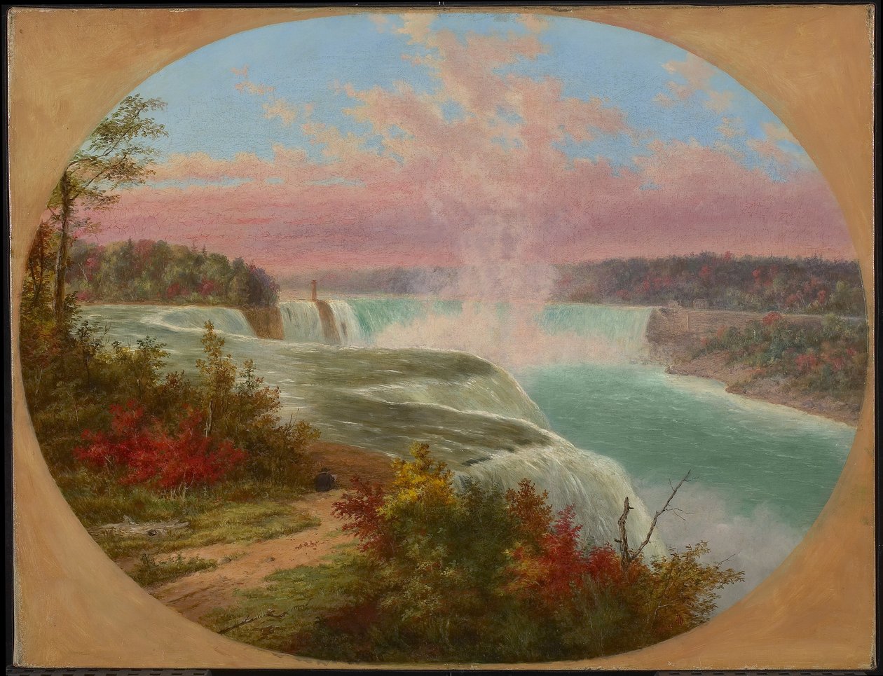 De Kunstenaar bij Niagara door Cornelius Krieghoff