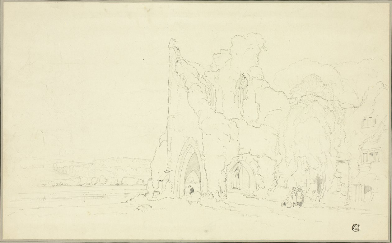 Landschap met gotische ruïnes door Cornelius Varley