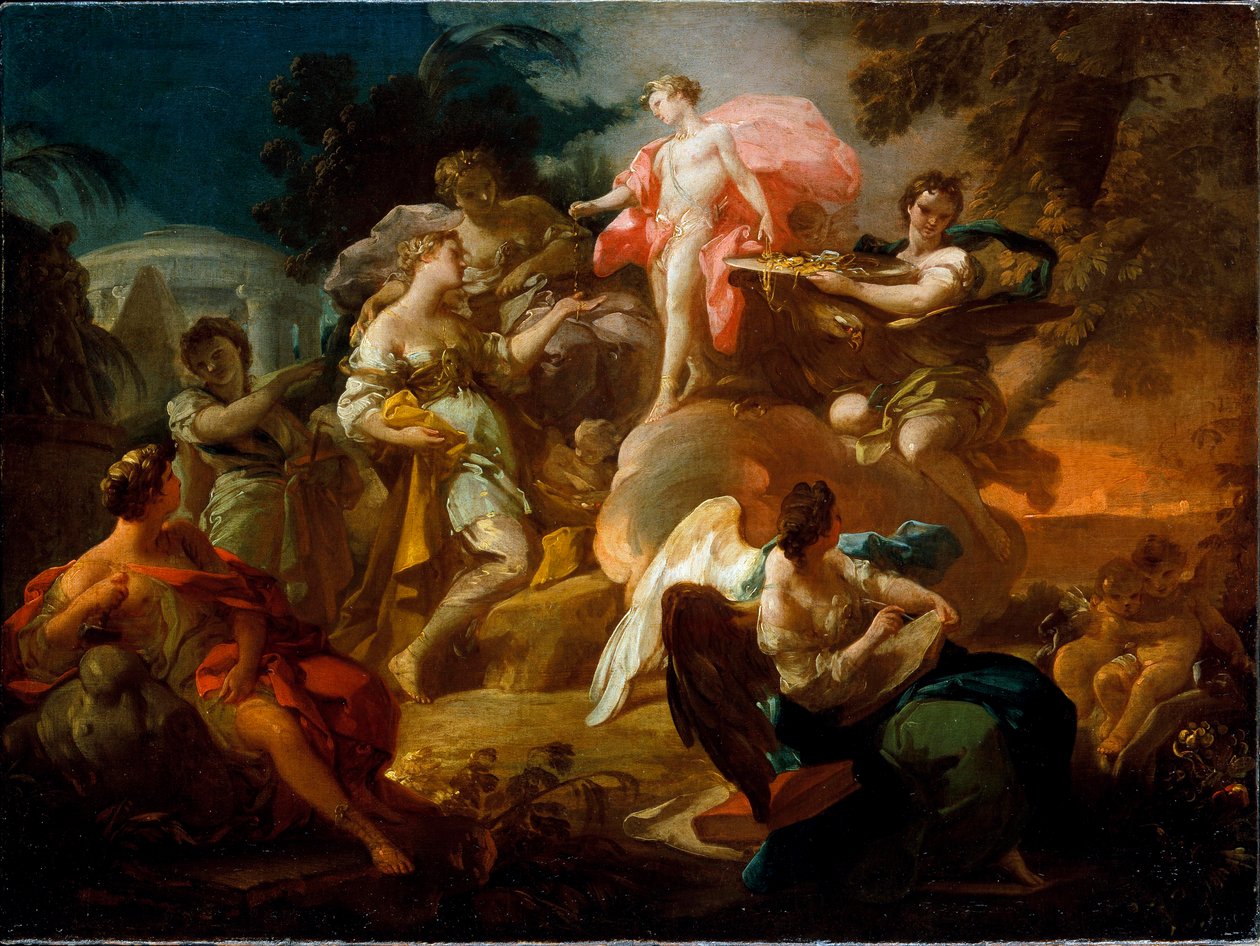 Apollo bekroont de kunsten, ca. 1751 door Corrado Giaquinto