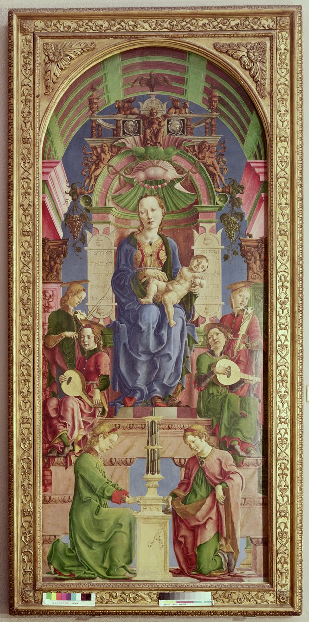 De Maagd en het Kind op de troon, midden 1470s door Cosimo Tura