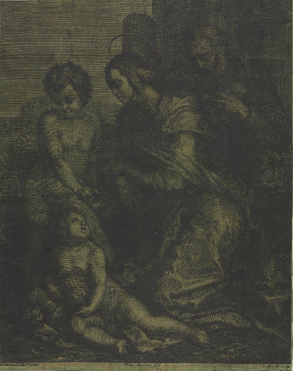 De Heilige Familie met Sint Jan door Cosimo Mogalli