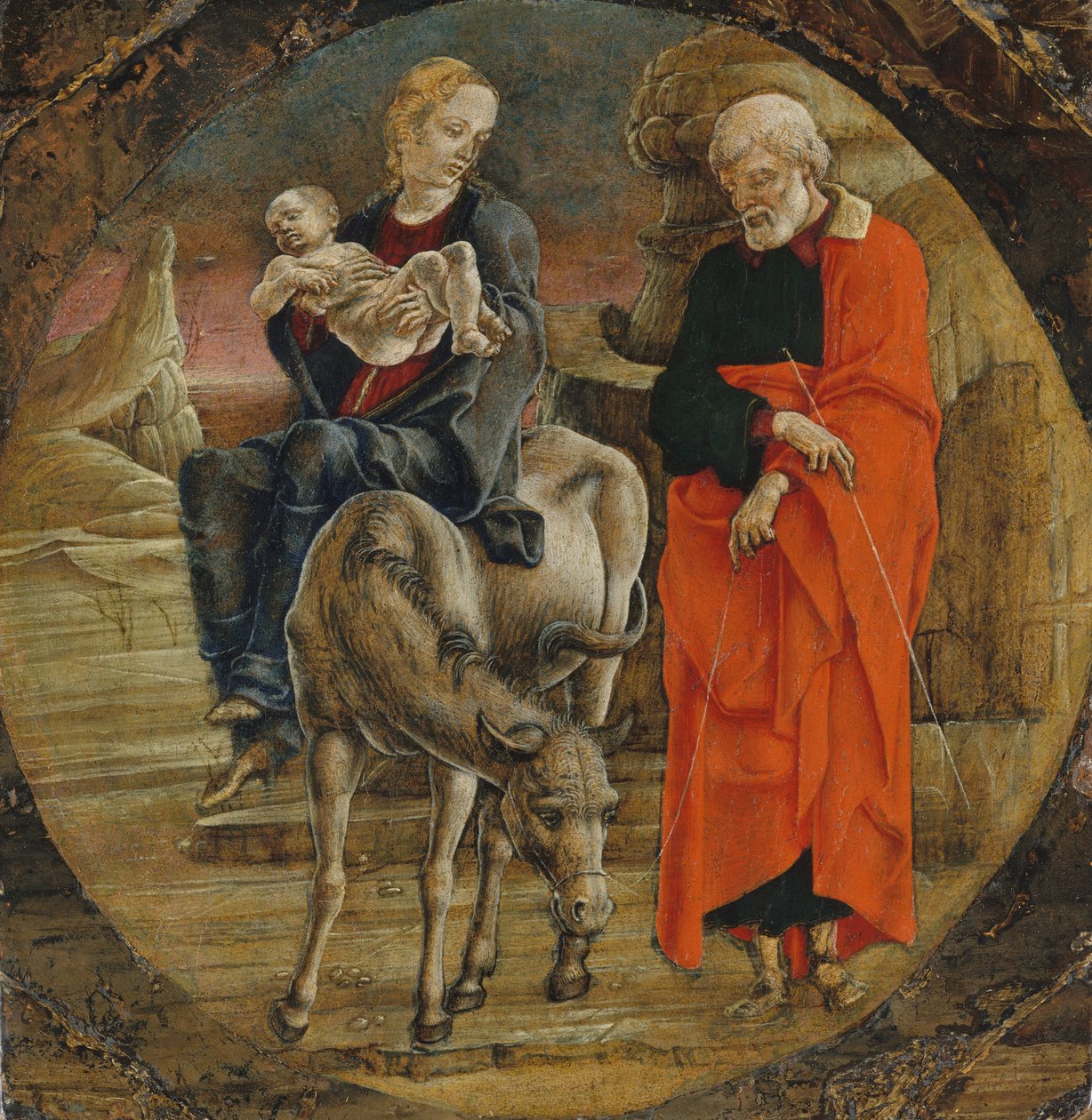 De vlucht naar Egypte, 1470s door Cosmè Tura