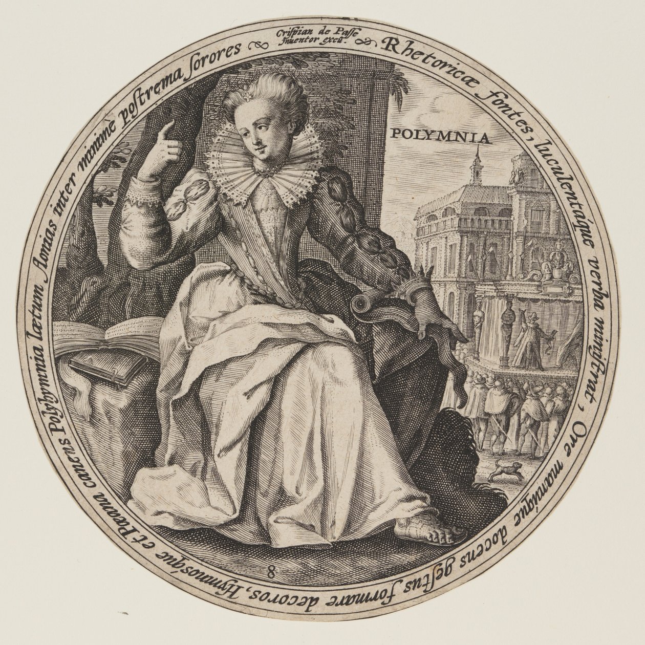 Erato, uit De Muzen door Crispijn van de Passe I