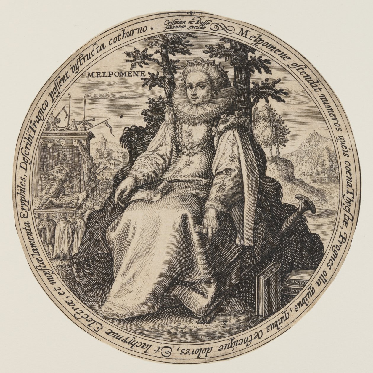 Melpomene, uit De Muzen door Crispijn van de Passe I