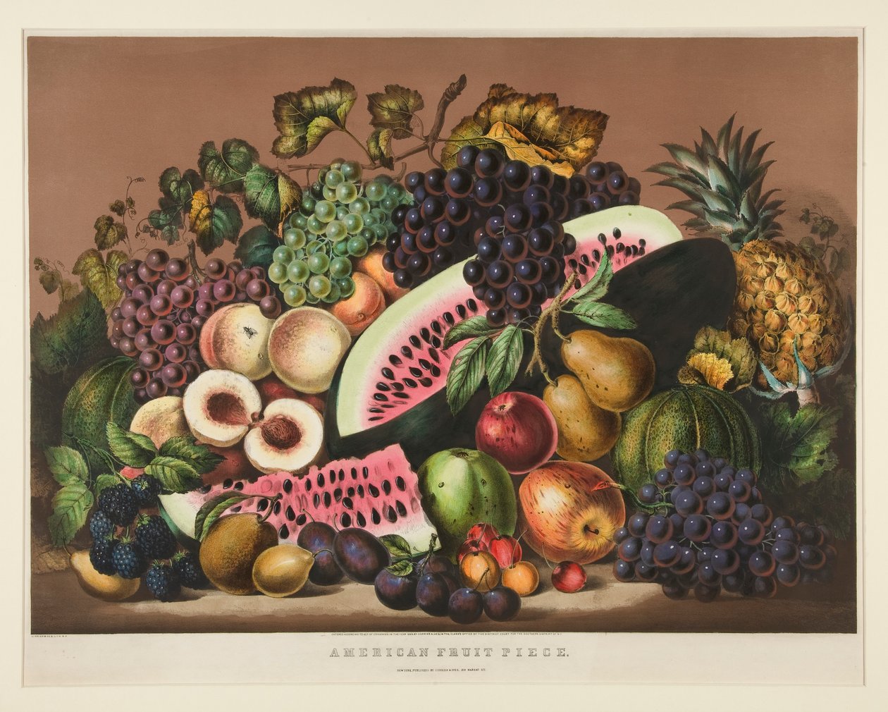 Amerikaans fruitstuk; Plaat CCLXXXI door Currier and Ives