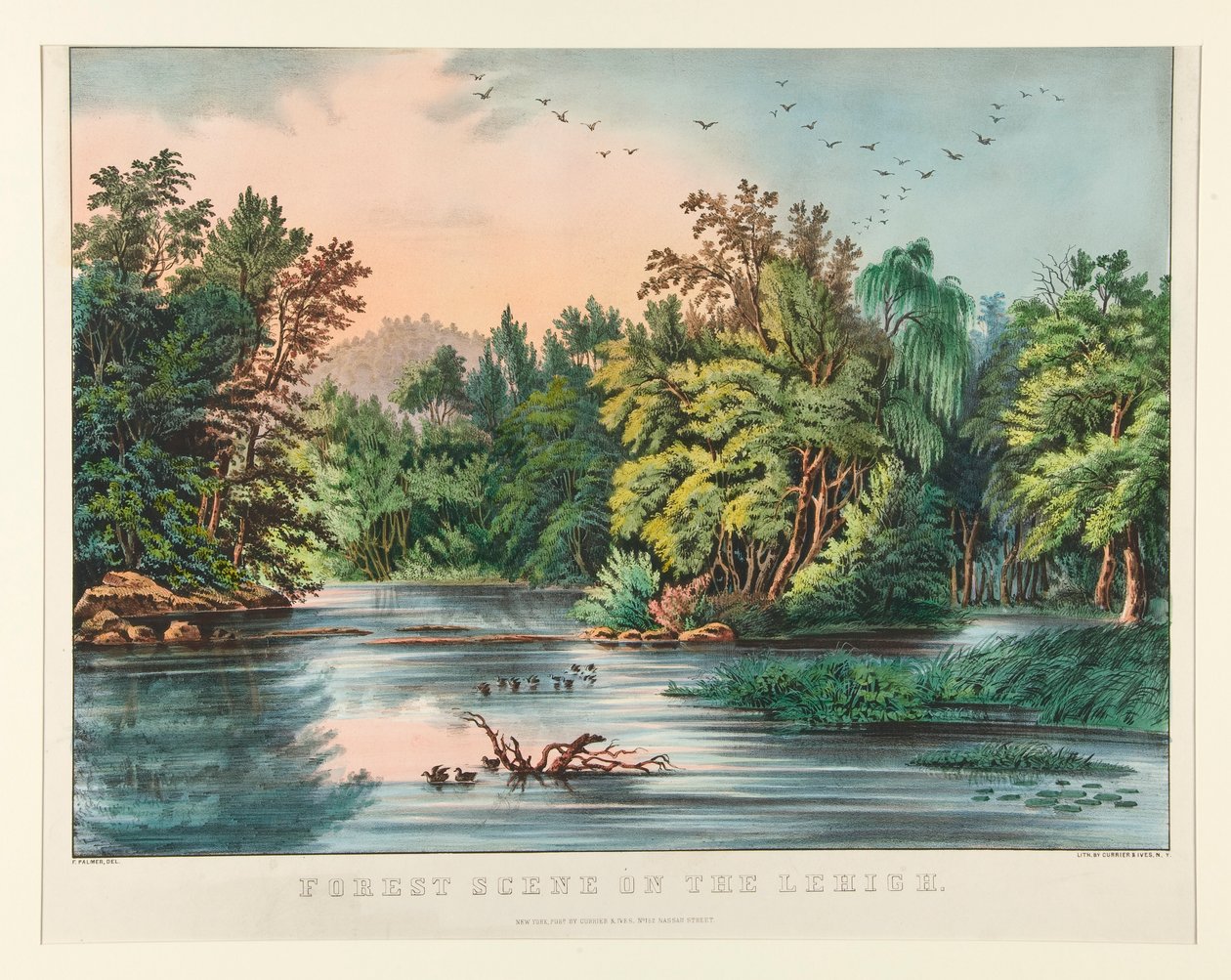 Boslandschap aan de Lehigh door Currier and Ives