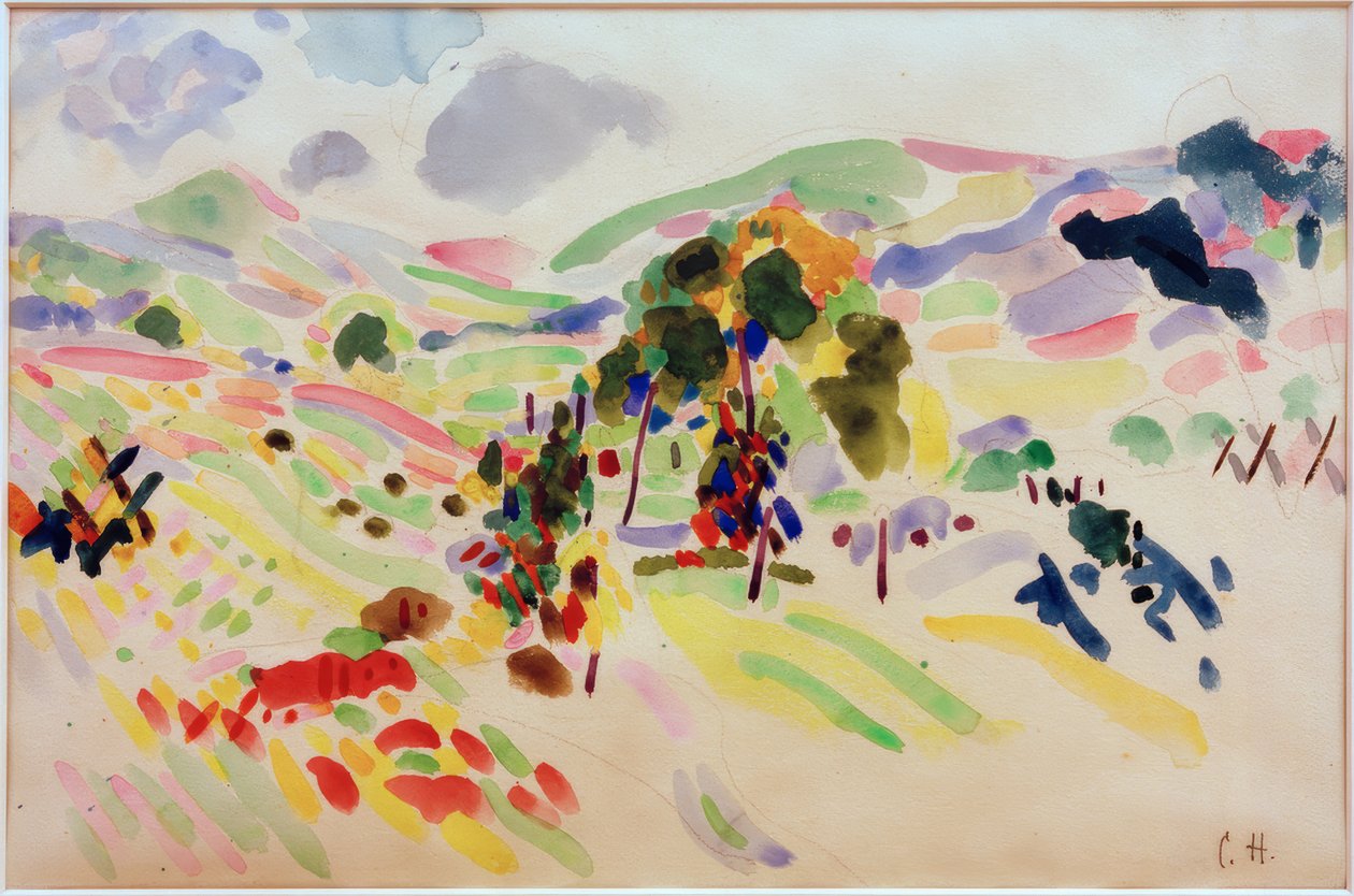 Landschap met bomen bij Pretzfeld door Curt Herrmann