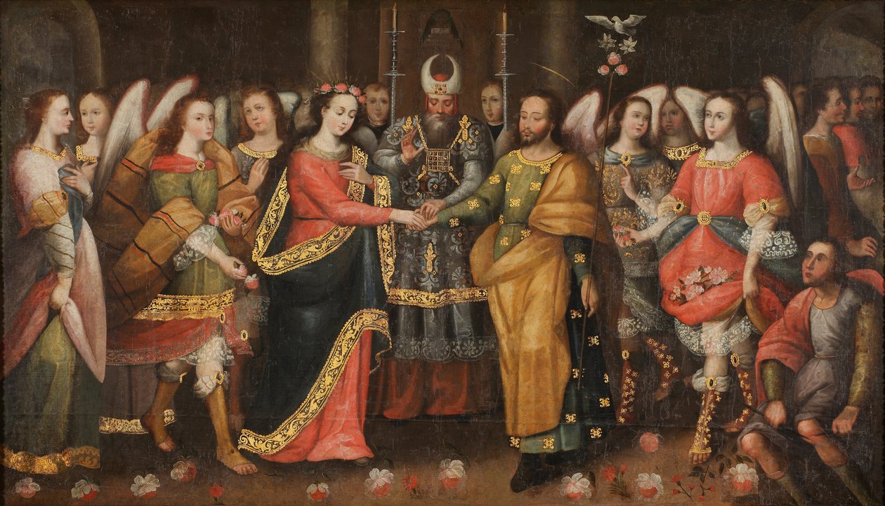 Het Huwelijk van de Maagd door Cuzco School