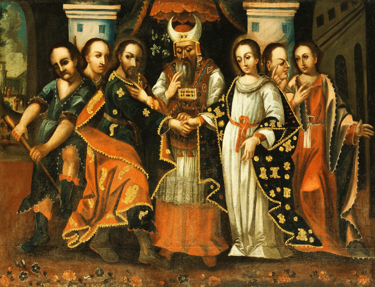 Het Huwelijk van de Maagd door Cuzco School