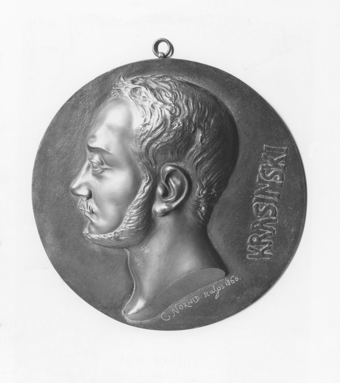 Medaille van Zygmunt Krasiski (brons) door Cyprian Kamil Norwid
