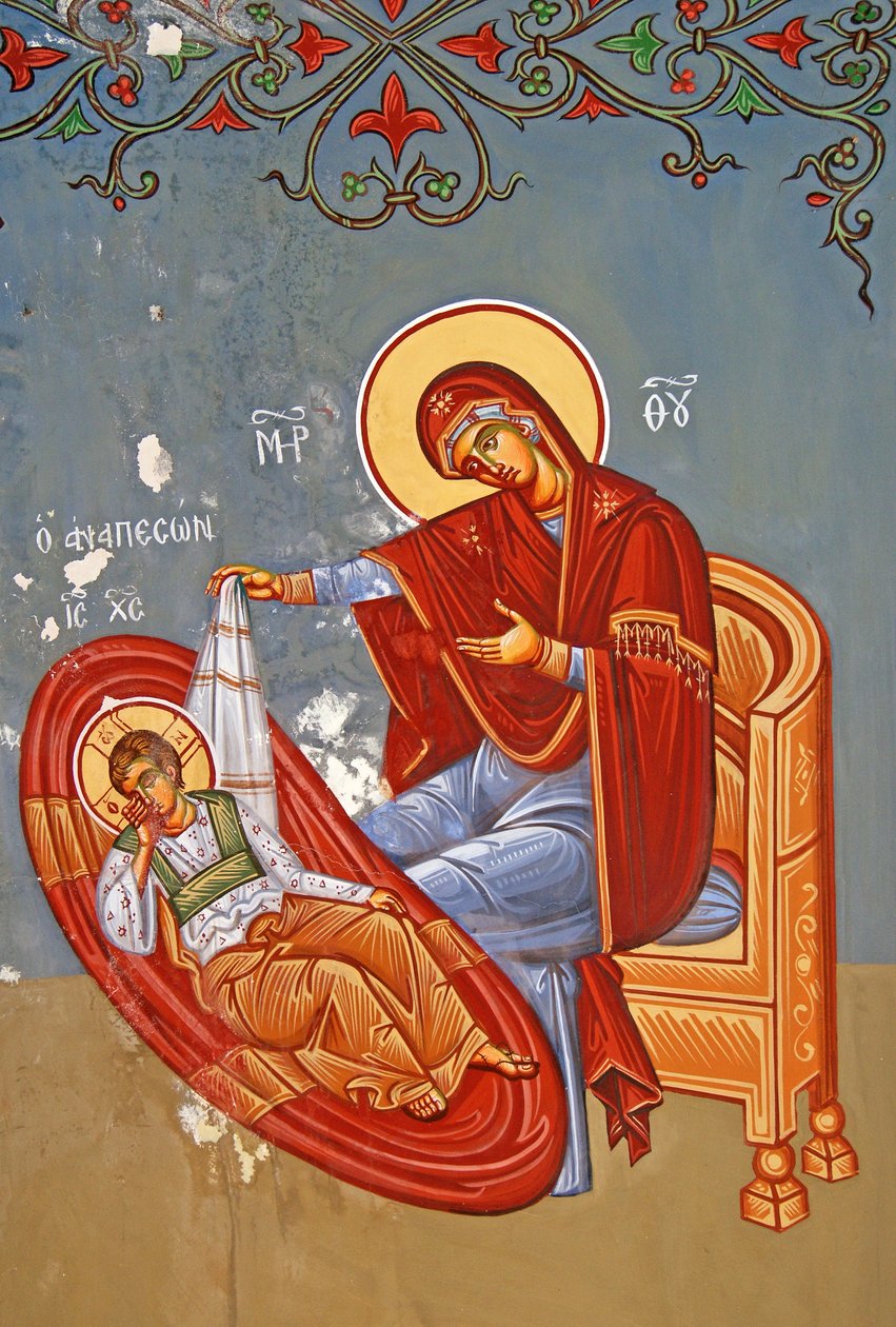 De Maagd Maria en Christus als jonge jongen, Cyprus door Cypriot