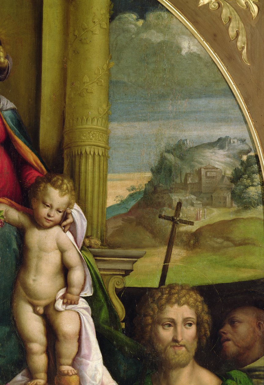 De Maagd op de troon (detail) door D. and Garofalo Dossi