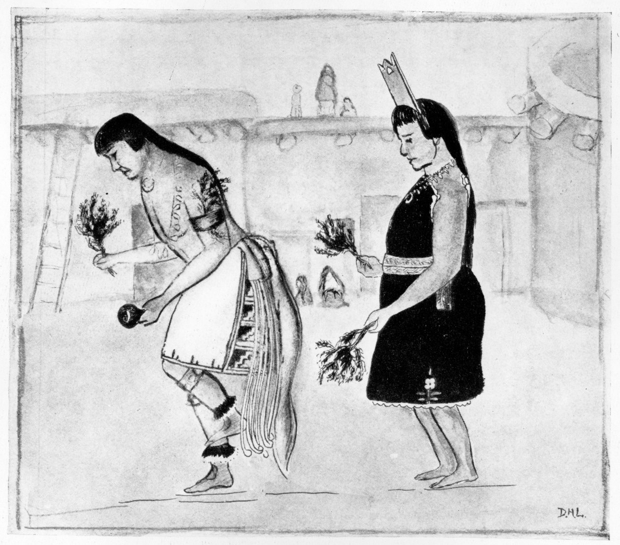 Pueblo Indiaanse Dansers, ca. 1925 door D. H. Lawrence
