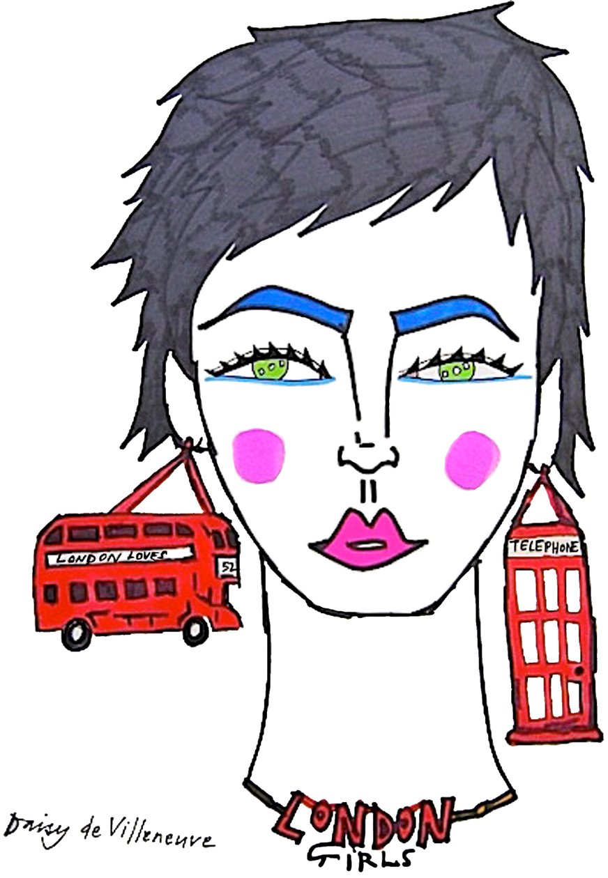 Londense meisjes (tekening) door Daisy de Villeneuve