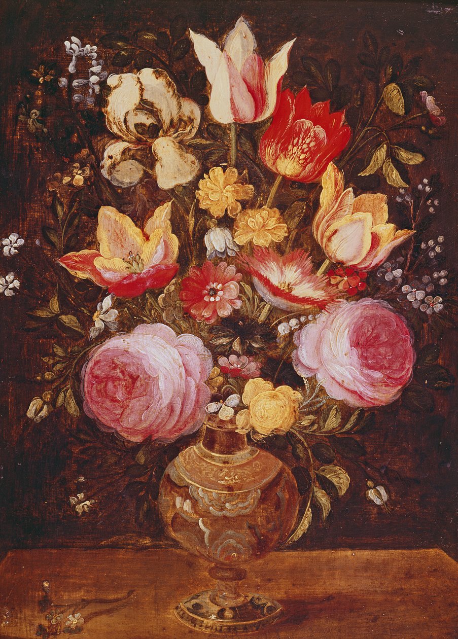 Vaas met bloemen door Daniel Seghers
