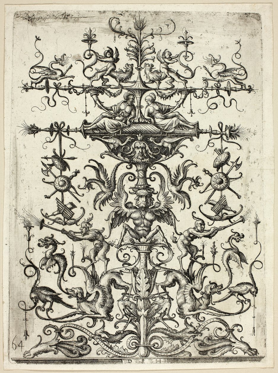 Ornament met Arabesken, 1526/30, gedrukt 1684 door Daniel Hopfer