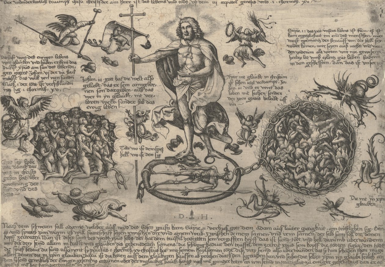 De Triomferende Christus, ca. 1530-36 door Daniel Hopfer