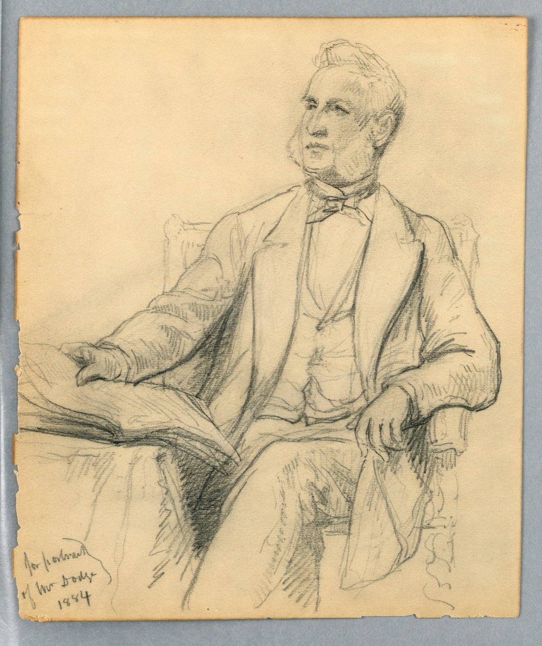 Tekening, William E. Dodge zittend, 1884 door Daniel Huntington
