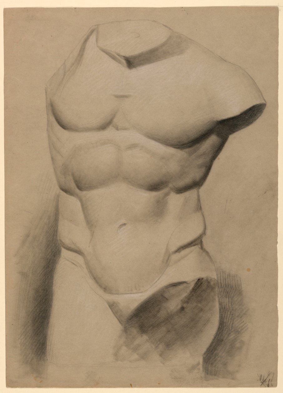 Mannelijke Torso van een Gipsafgietsel door Daniel Huntington
