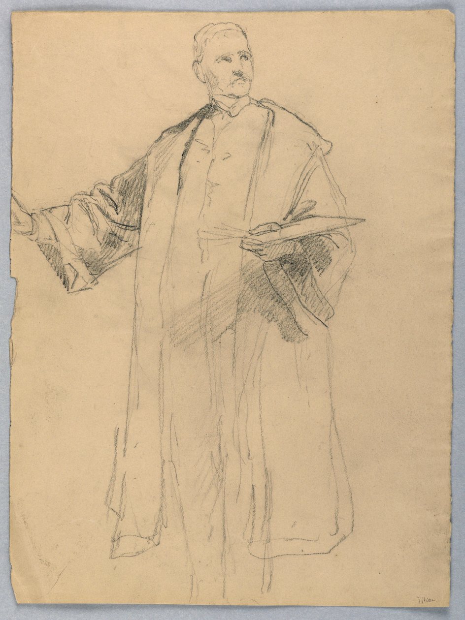 Studie voor "Titian Showing" door Daniel Huntington
