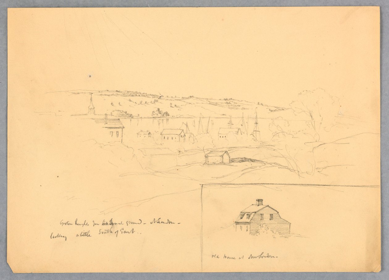 Uitzicht op Groton Heights vanuit New London door Daniel Huntington