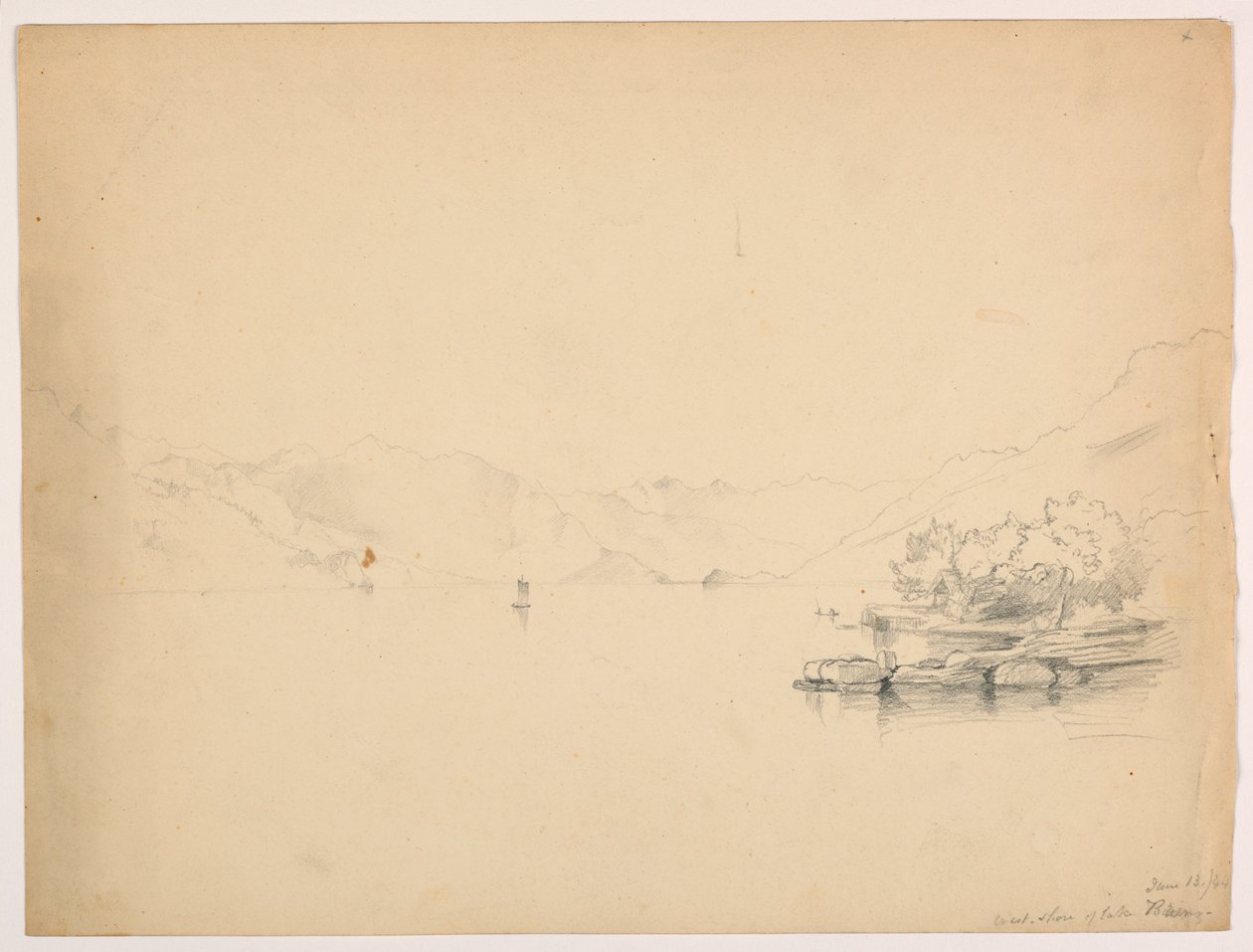 Westelijke oever van het Meer van Brienz, Zwitserland door Daniel Huntington
