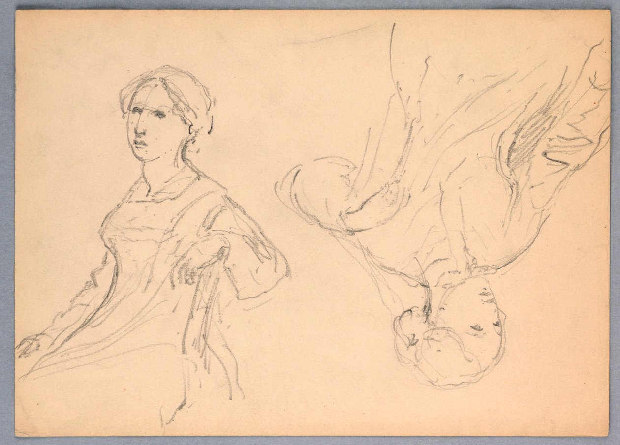 Zittende Vrouw, Twee Studies door Daniel Huntington