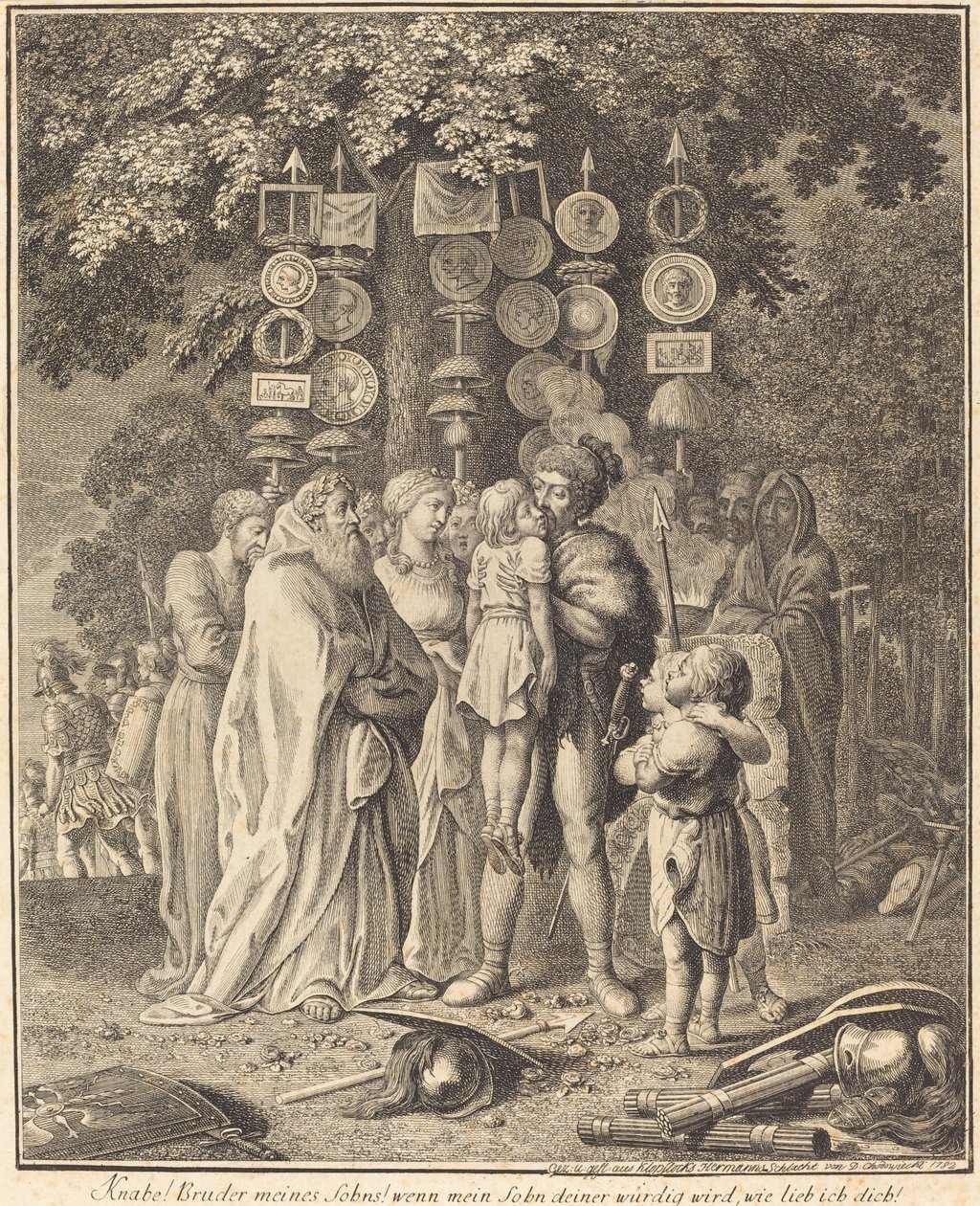 Oude Teutonen door Daniel Nikolaus Chodowiecki