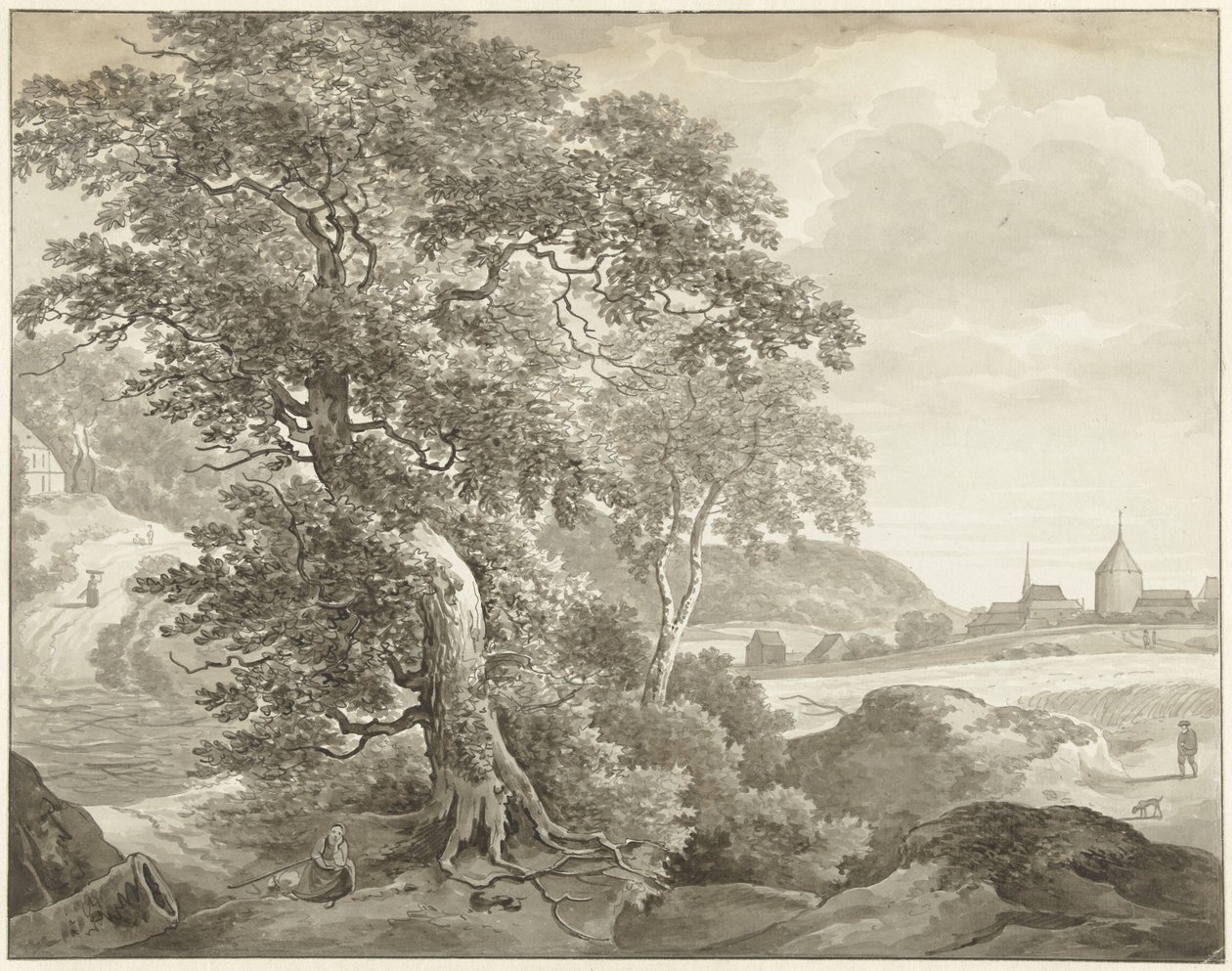 Landschap naar Ruisdael door Daniël Dupré
