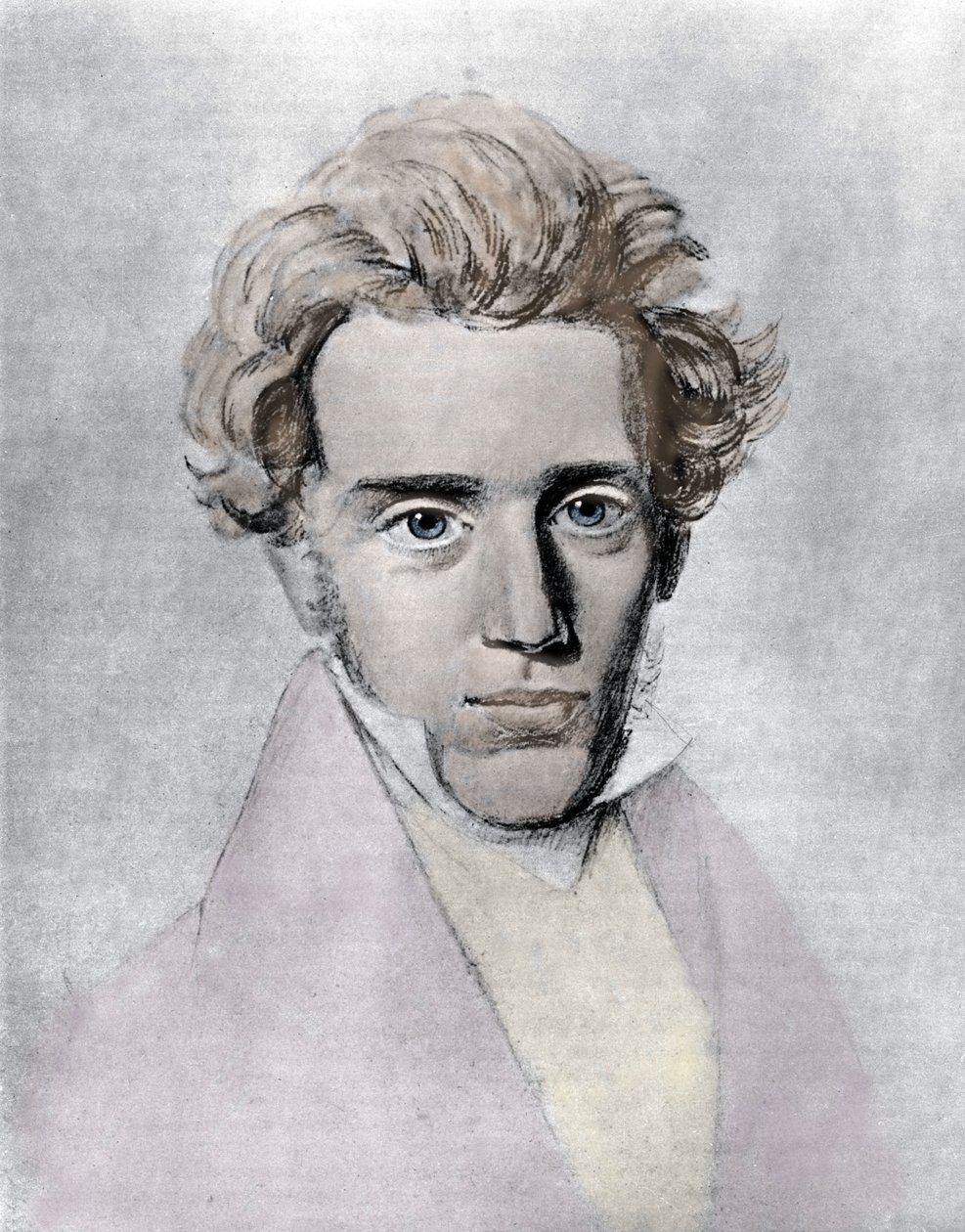 Søren Aabye Kierkegaard, ca. 1840 door Danish School