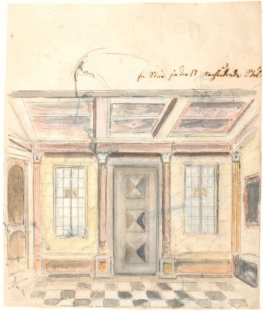 Een kamer in de stijl van de 17e eeuw door Dankvart Dreyer