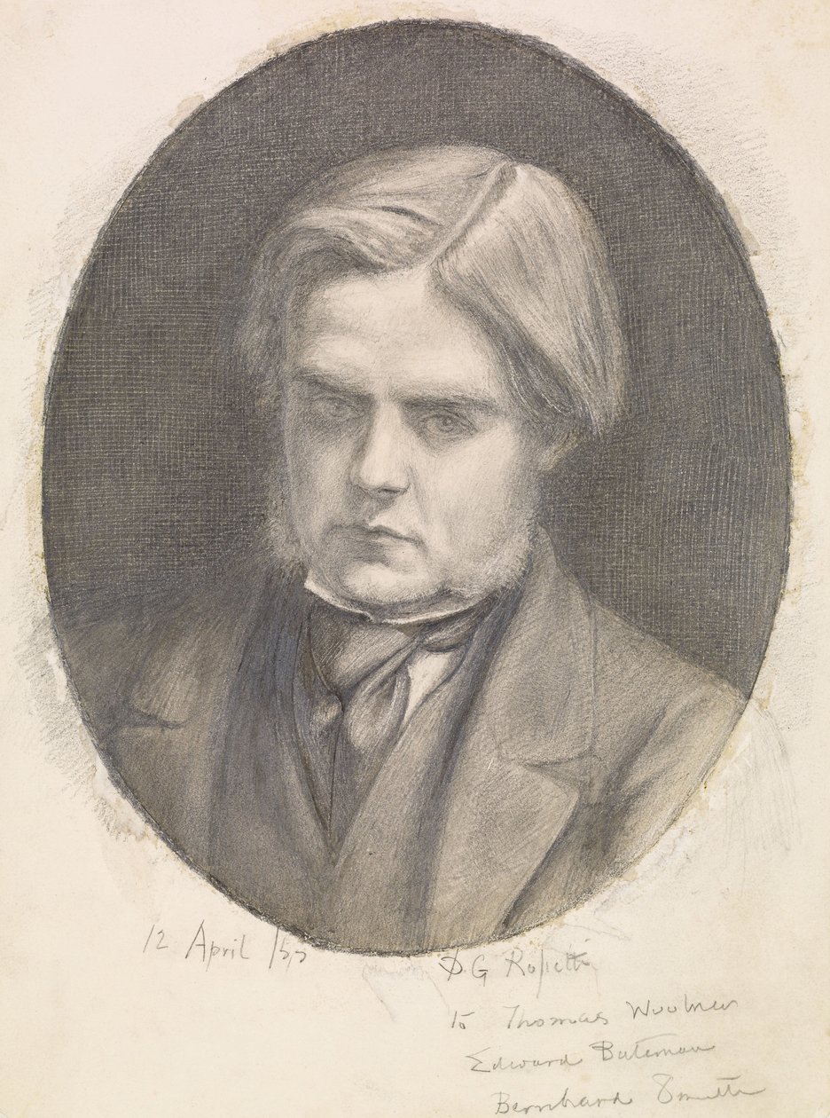Portret van William Holman Hunt (1827-1910) door Dante Gabriel Charles Rossetti