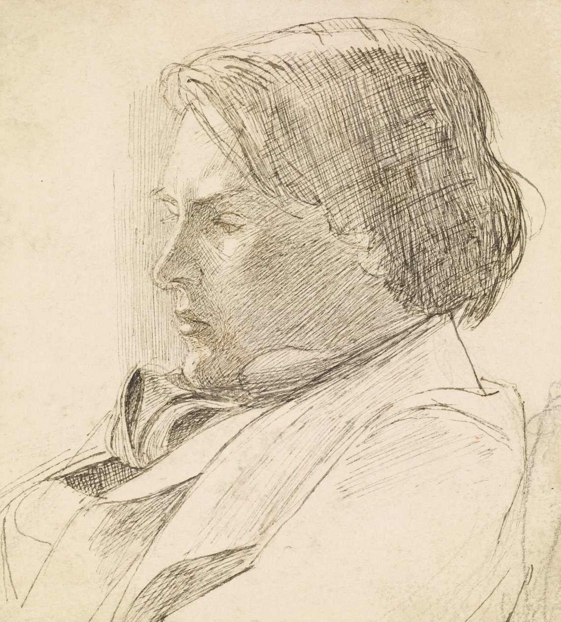Portret van een jonge man door Dante Gabriel Charles Rossetti