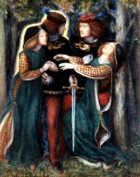 Hoe ze elkaar ontmoetten door Dante Gabriel Charles Rossetti