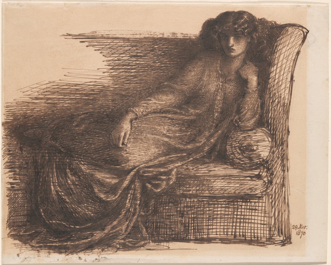 Jane Morris door Dante Gabriel Rossetti