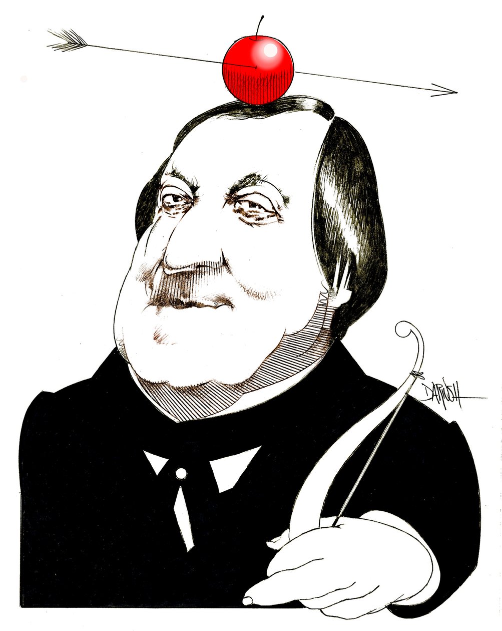 Gioachino Rossini, 2024 (digitale kleurpotloodtekening) door Dariush Radpour