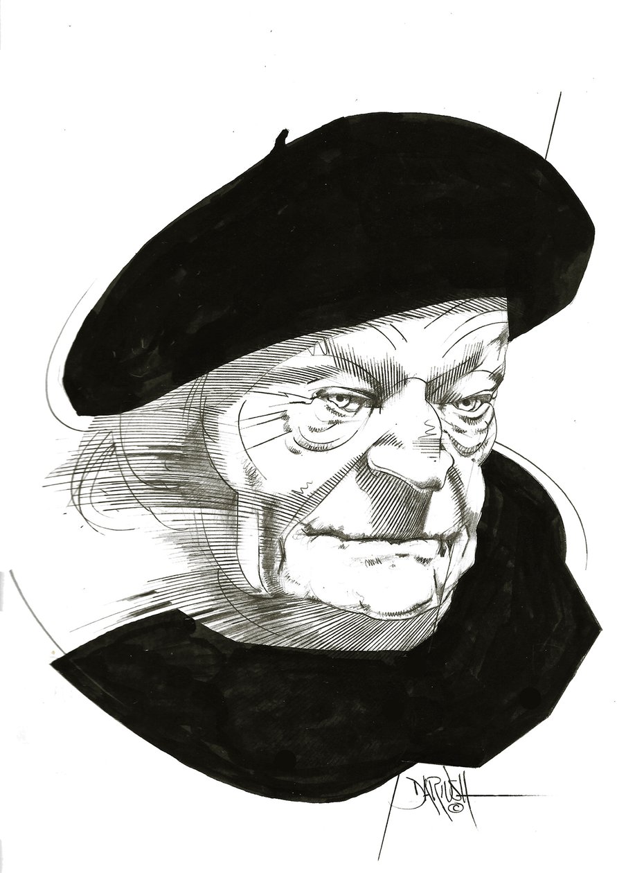 Giuseppe Ungaretti, 2024 (digitaal verbeterde potloodtekening) door Dariush Radpour