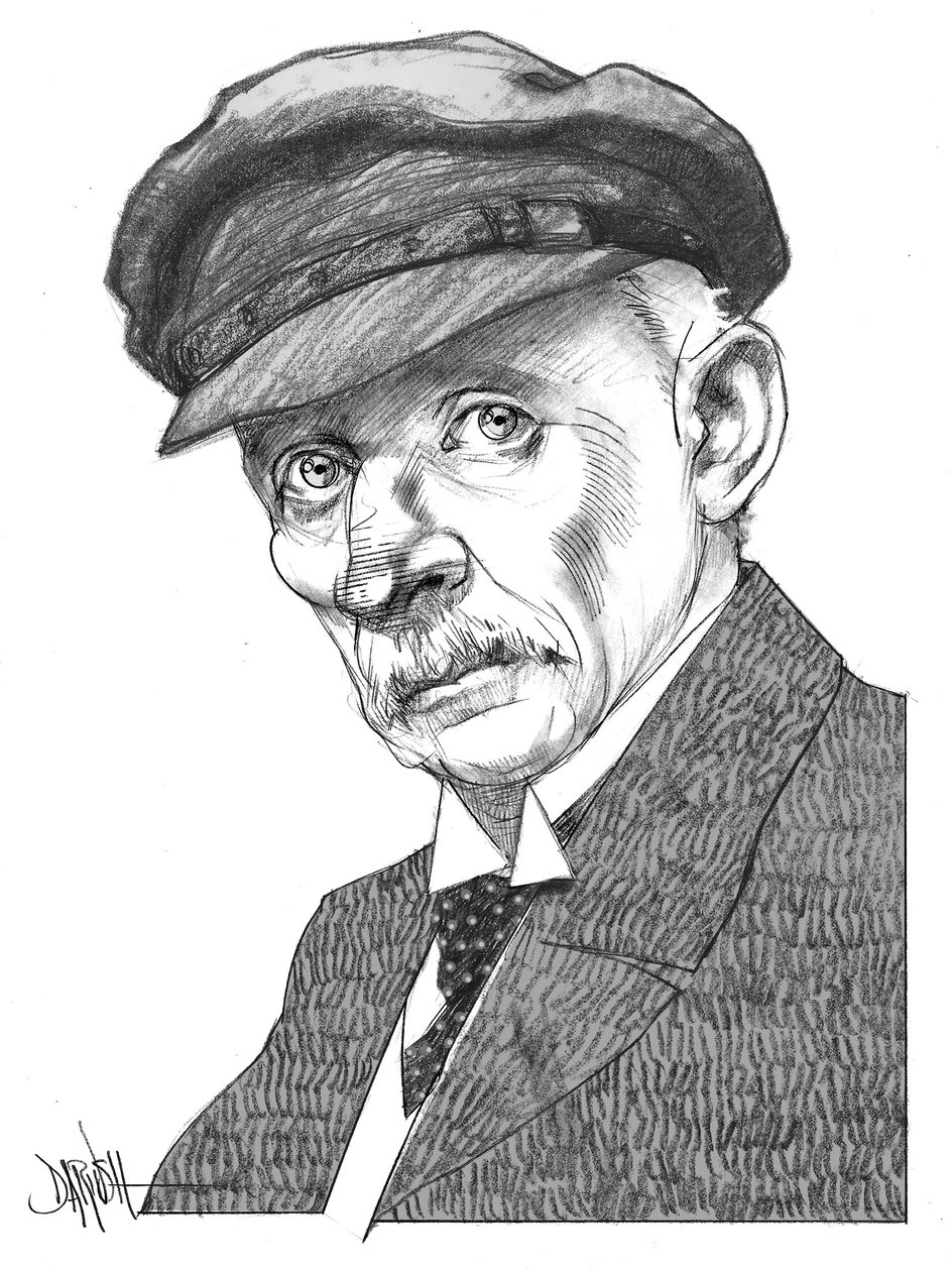 Gustav Meyrink, 2024 (digitale kleurpotloodtekening) door Dariush Radpour