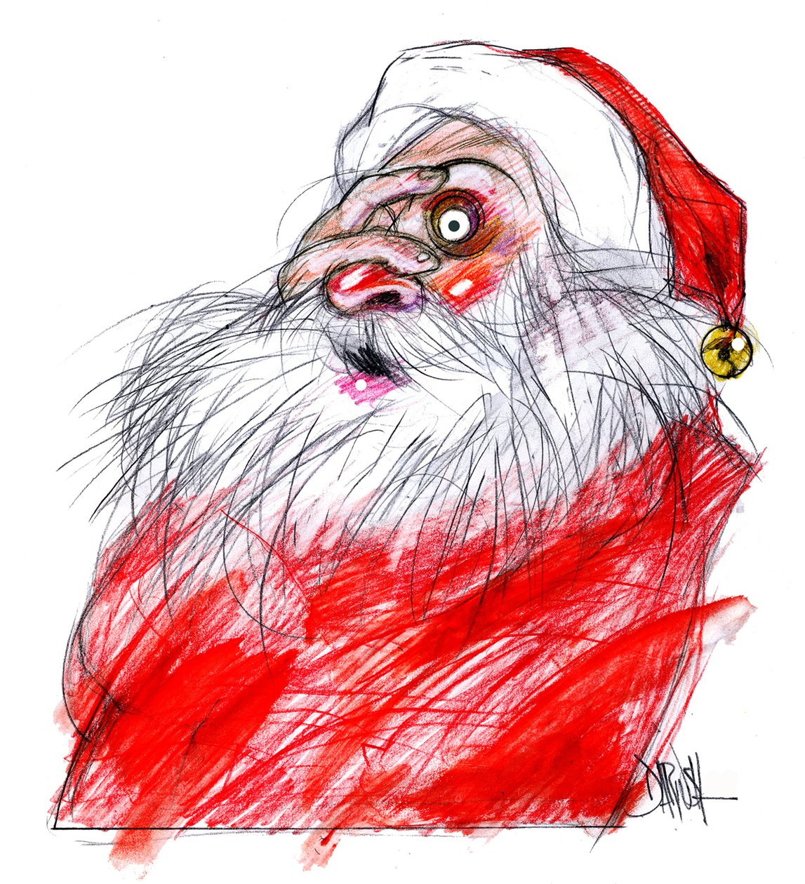 Kerstman, 2008 (digitale kleurpotloodtekening) door Dariush Radpour