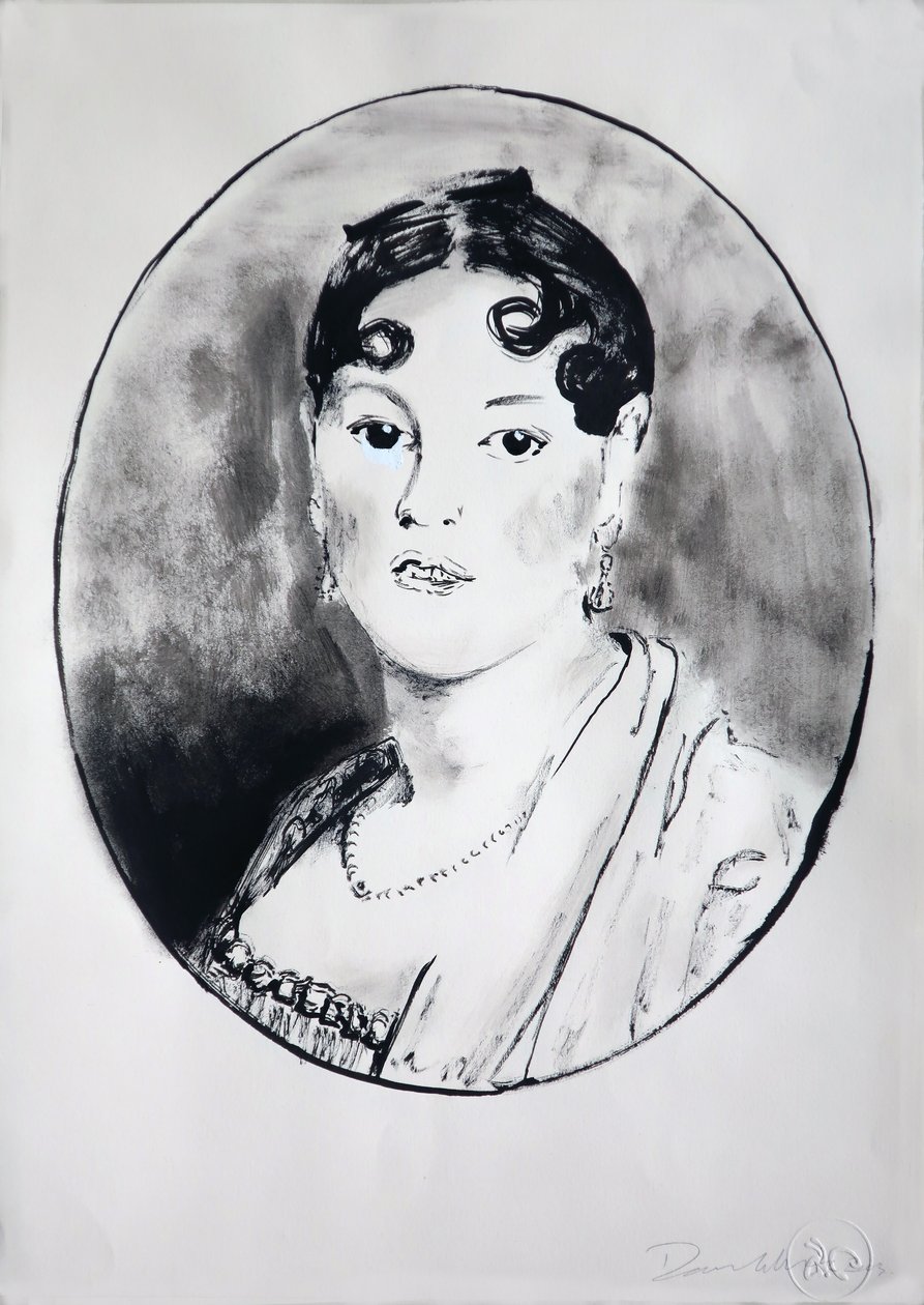 Ingre Meisje 2, 2003 (inkt op papier) door Darren Coffield
