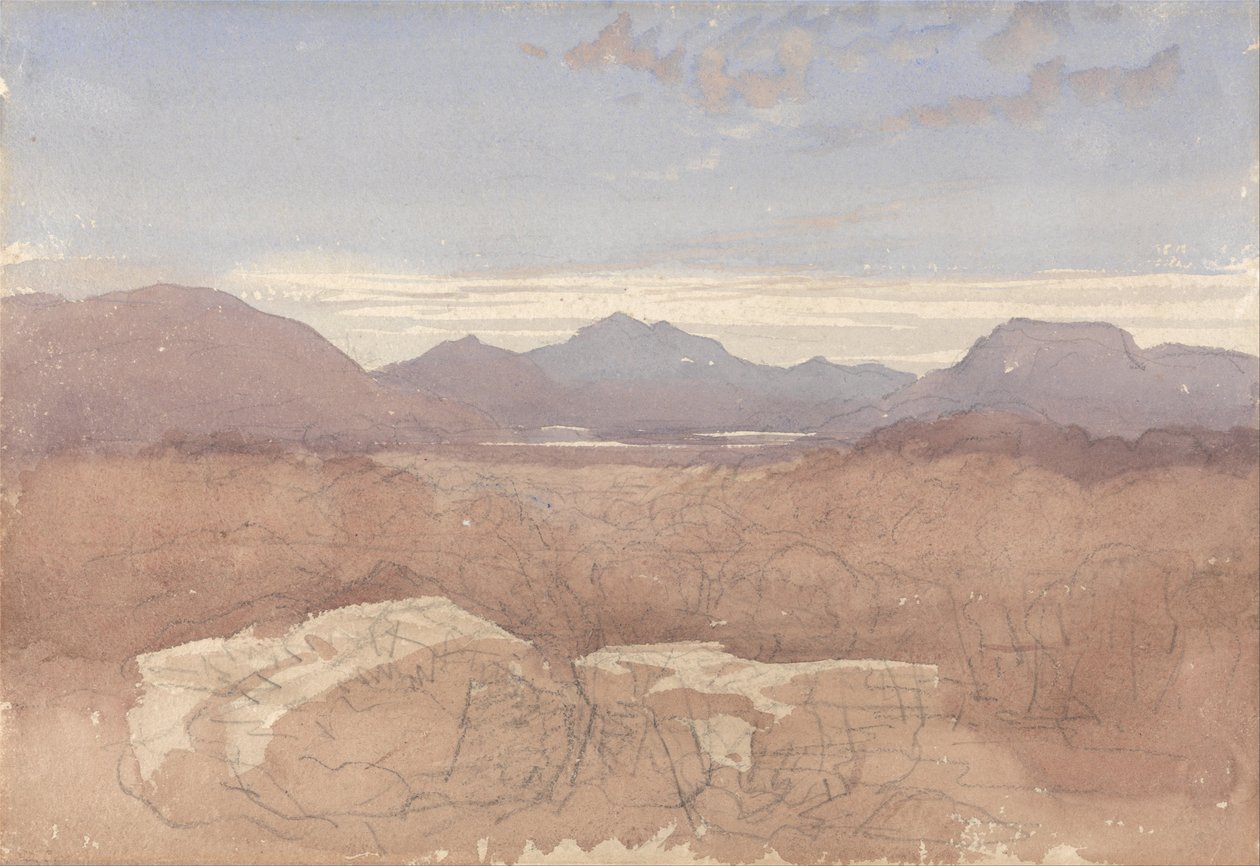 Een Bergachtig Uitzicht, Noord-Wales door David Cox