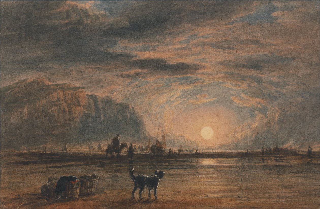 Strandscène door David Cox