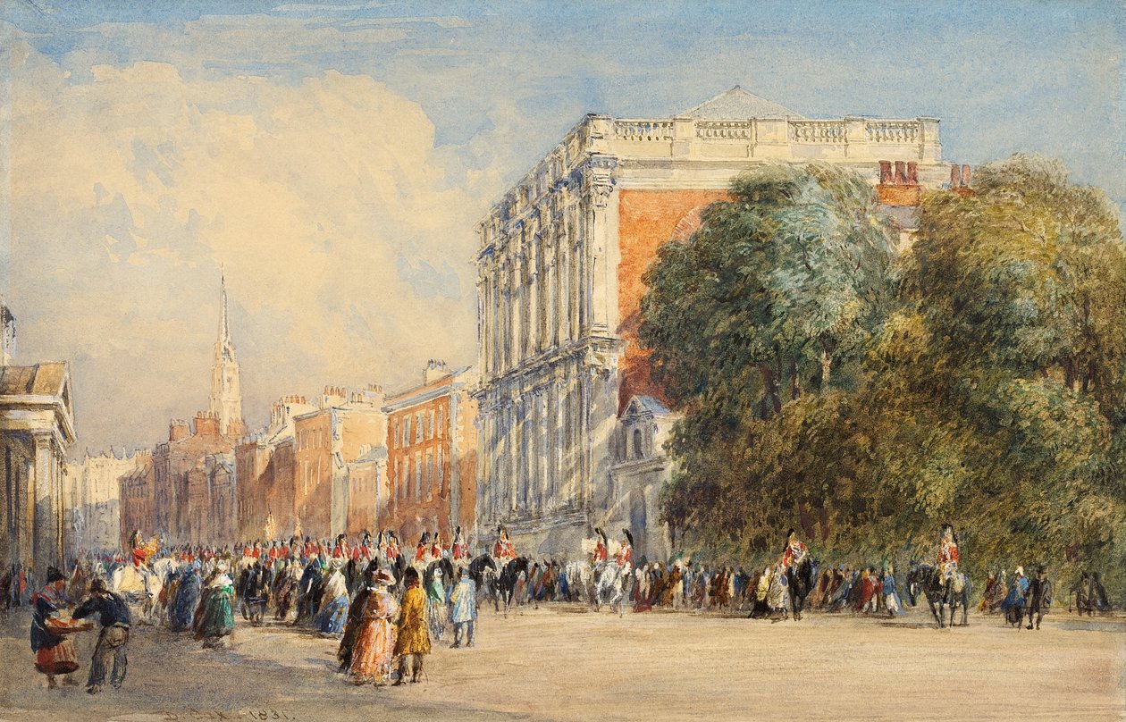 Oud Whitehall met de Life Guards, 1831 door David Cox