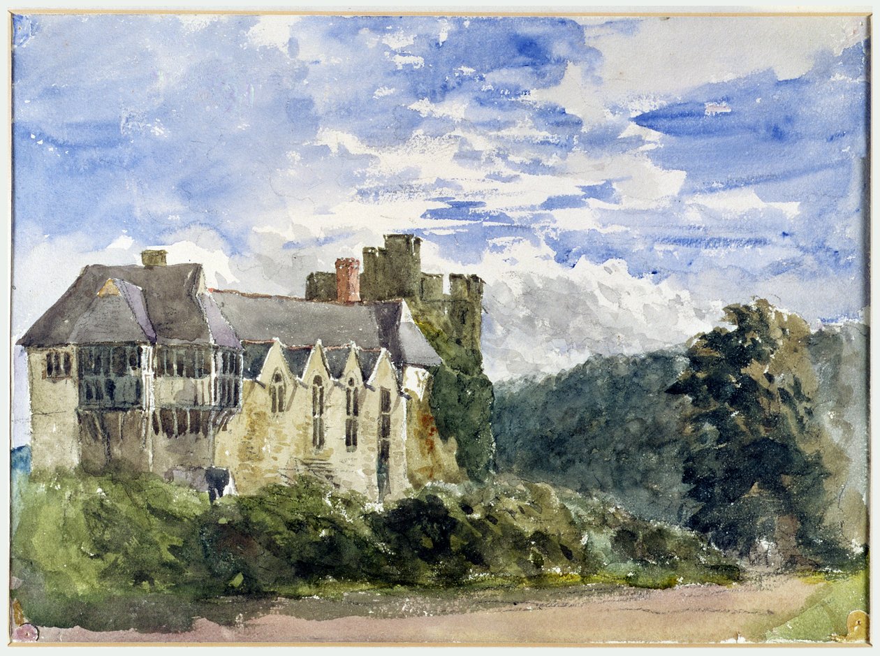 Stokesay Castle en Abdij door David Cox