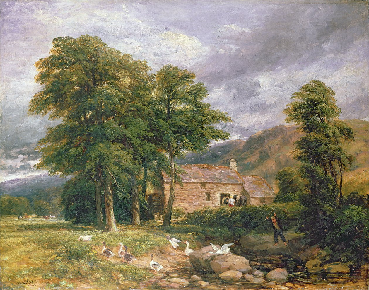 De oude molen in Bettws-y-Coed door David Cox