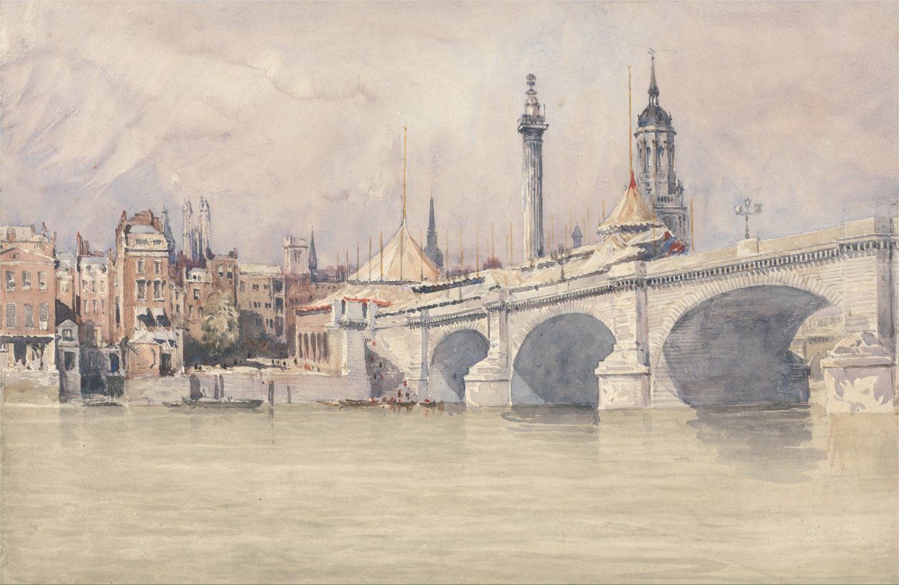 De Opening van de Nieuwe London Bridge door David Cox